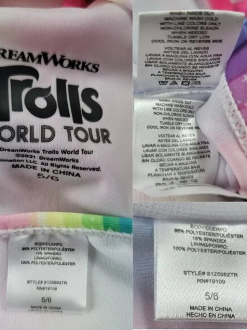 Girls Swimsuit Bundle Size 5/6 Trolls Floatimini Coverup Lot - Picture 12 of 16